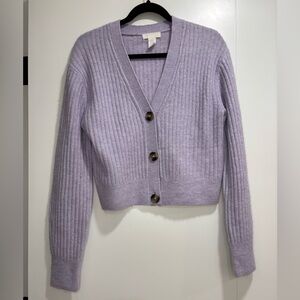 H&M Lilac Ribbed Cardigan